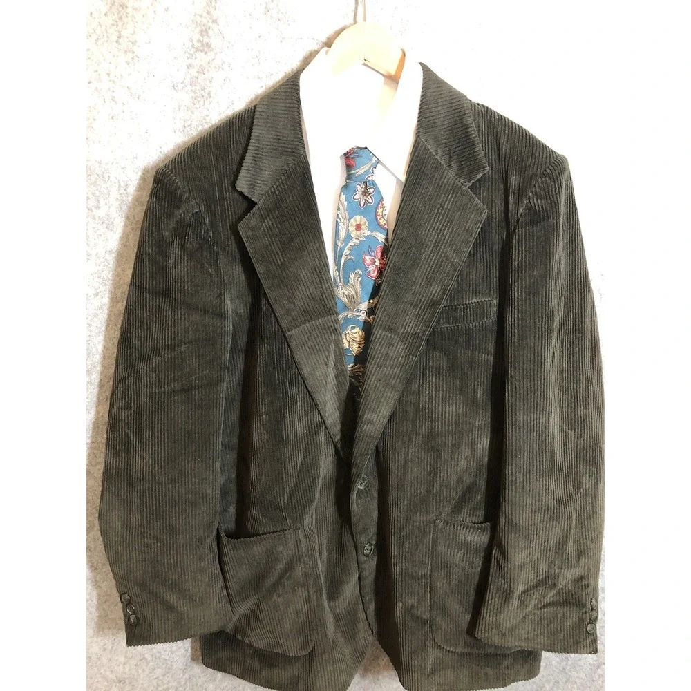 Members Only Blazer 46L Brown Corduroy Sport Coat Jacket Career Casual Classic